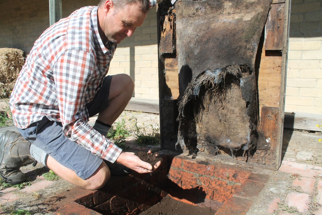 Jason Flowerday at one of the cow manure pits