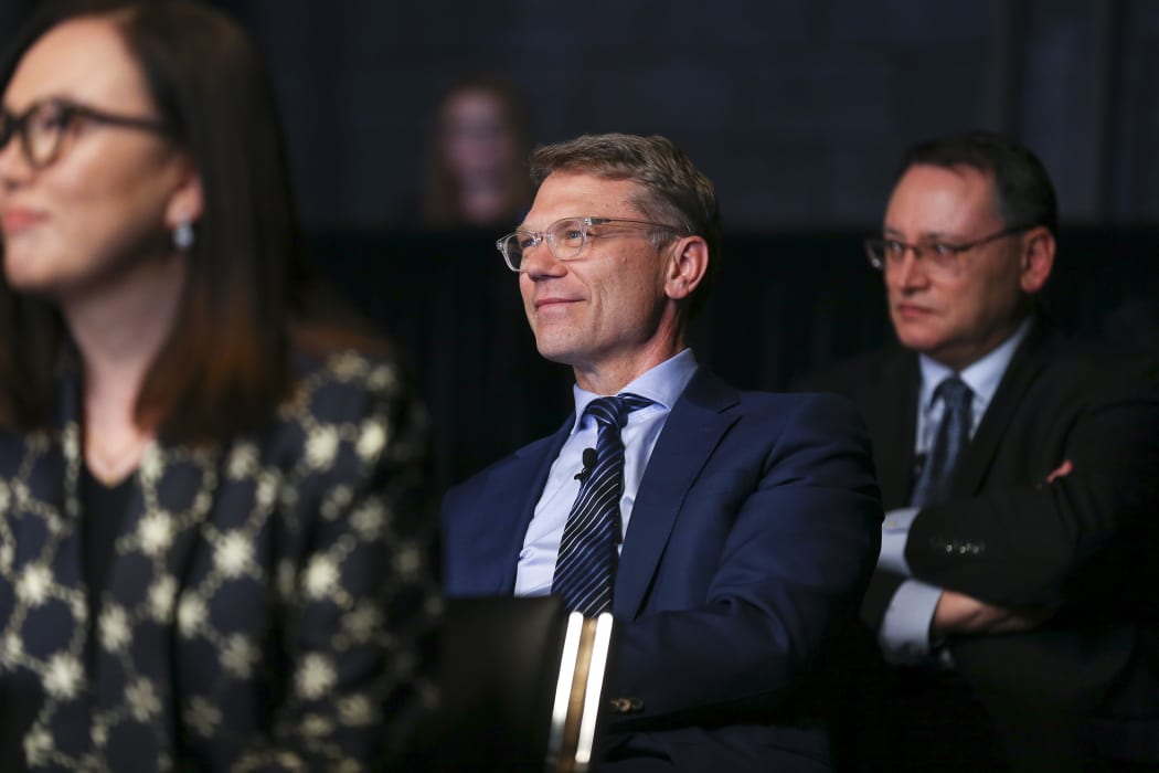 National Party Finance spokesperson Paul Goldsmith during the Virtual National Party 2020 Campaign Launch at Avalon Studios on September 20, 2020 in Wellington, New Zealand.