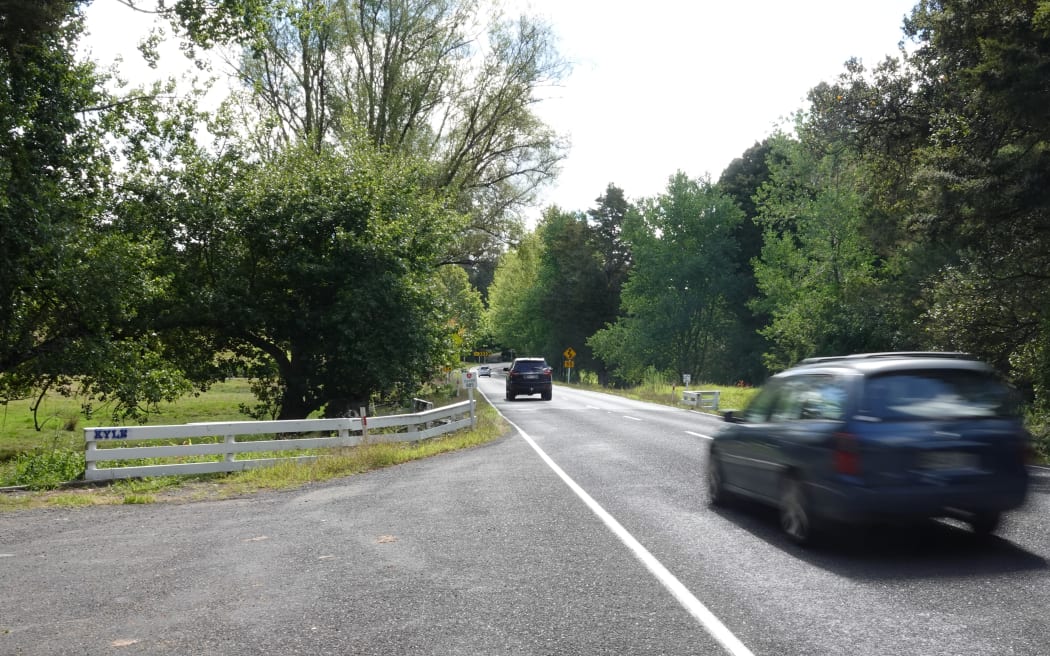 The layby on Otaika Valley Road, Whangārei, where police say 18-year-old Kyle Jenkins was killed on the evening of 28 January 2025.