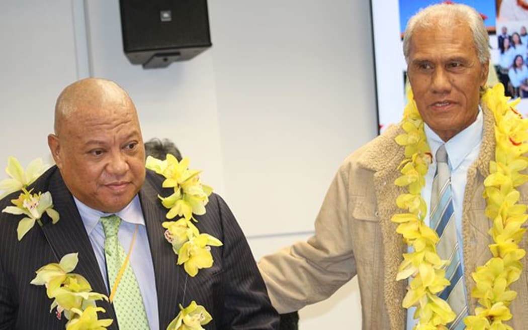 Tongan Noble MP Lord Vaea, (left), and PM 'Akilisi Pohiva.