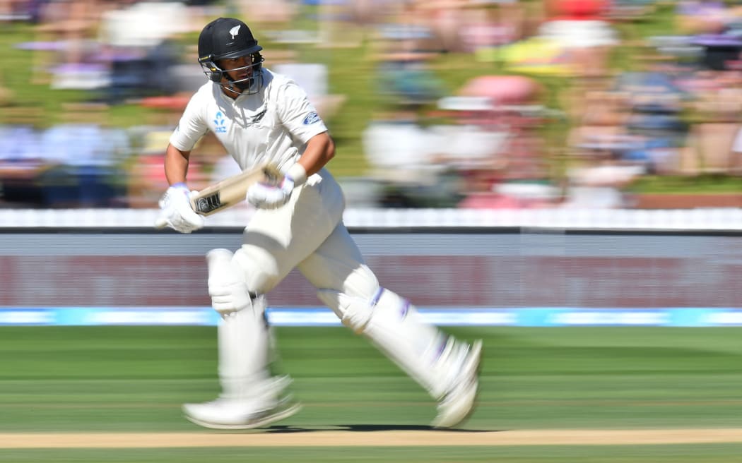 Ross Taylor runs.