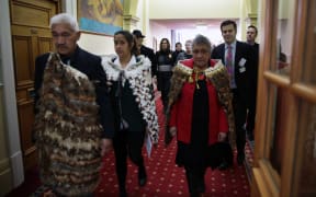 Tūhoe arriving for the final reading of the iwi's Treaty Settlement in Parliament, in 2014. Tūhoe's Treaty settlement was one of the focuses of the recent audit.