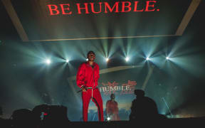 Kendrick Lamar performing in Boston as part of his DAMN. Tour