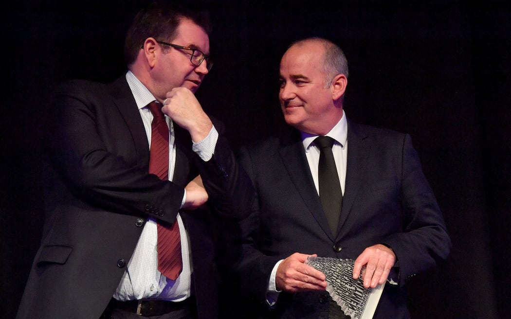 New Zealand Golf chief executive Dean Murphy Golf NZ with Minister of Sport Grant Robertson during the NZ Sport & Recreation Awards at Te Papa on Monday the 28th May 2018.