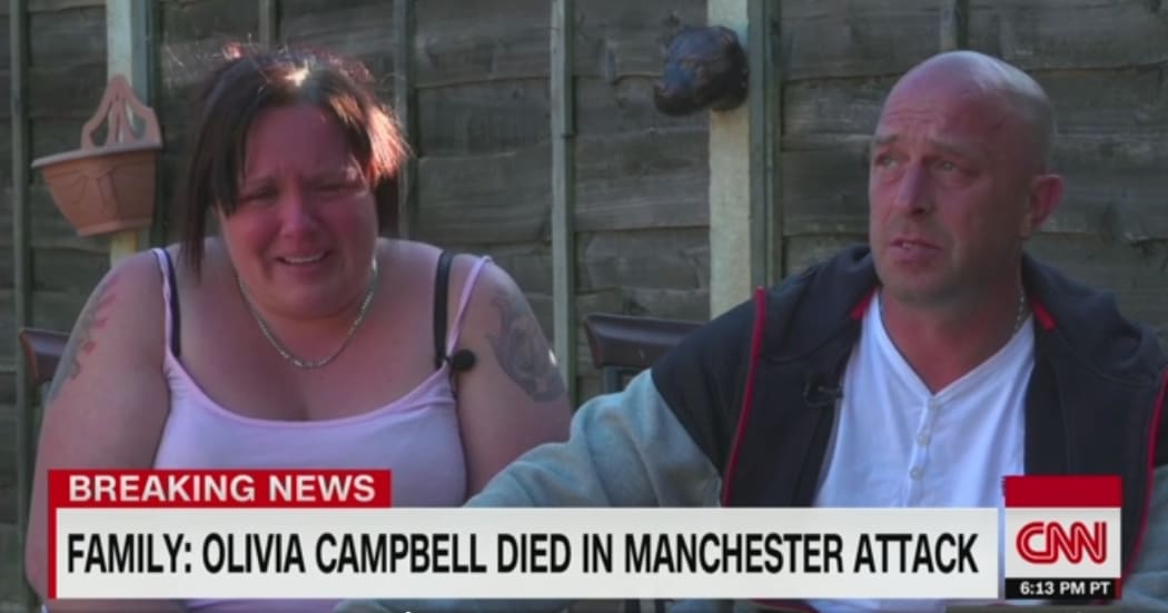 CNN interviewing the parents of a girls killed in the Manchester bombing.