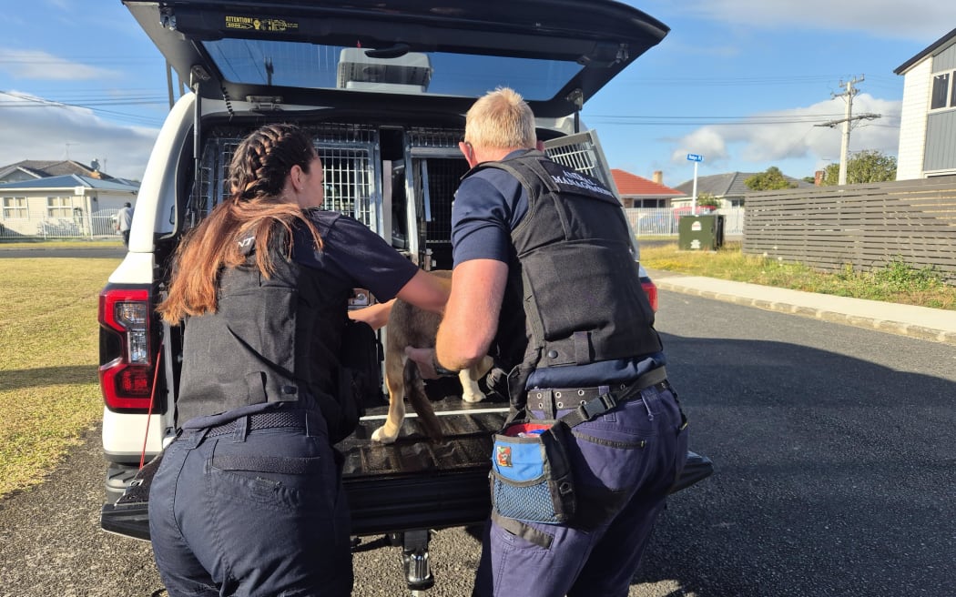 Animal management officers Ginny Mason and Kevin Gregor.