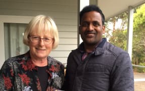 Alison Corke and Para Paheer who became penpals while Para was an asylum seeker on Christmas Island.