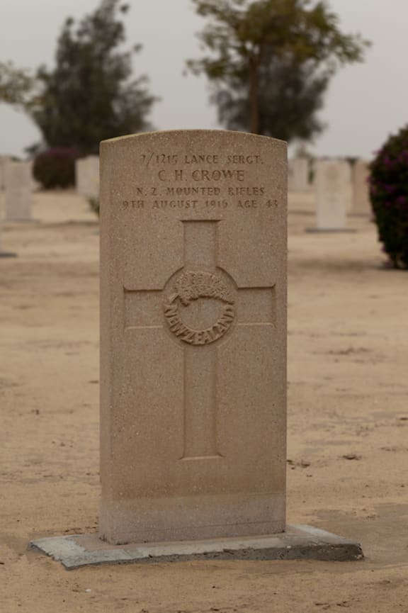 Final resting place at Kantara War Memorial Cemetery, Egypt.