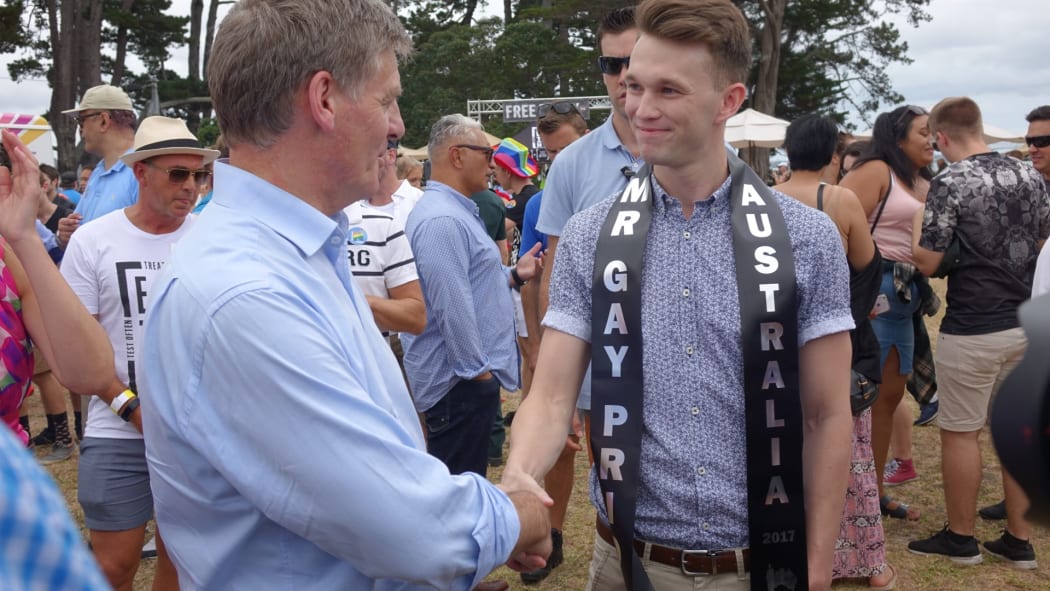 Prime Minister Bill English at Big Gay Out in Auckland.