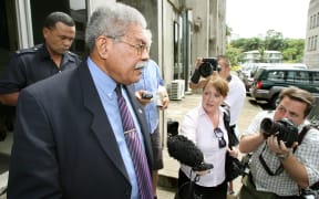 An embattled Laisenia Qarase leaves his office as fears of a coup reached fever pitch in 2006. He would be toppled days later.