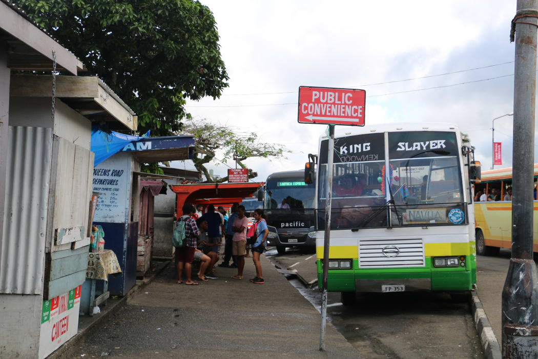 A bus stop in Suva, Fiji