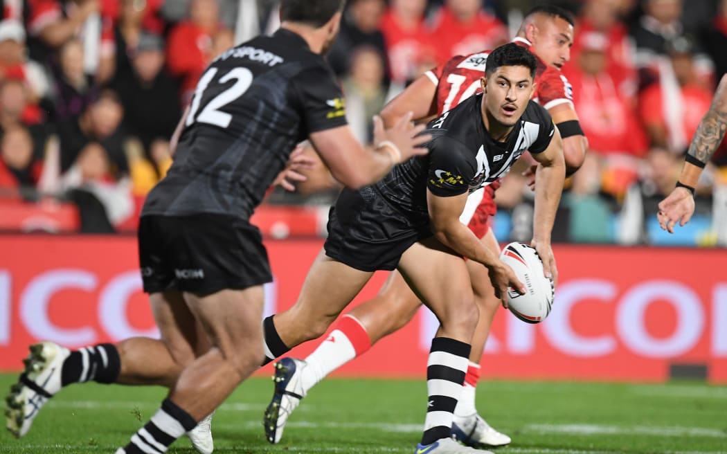 Dylan Brown playing for New Zealand against Tonga in 2022.