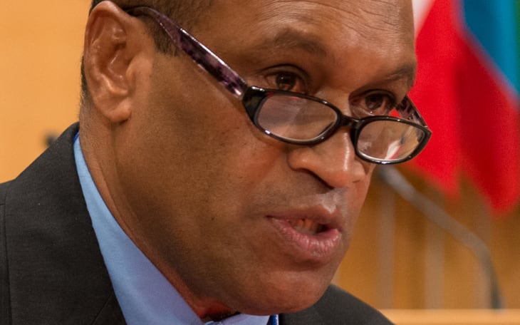The Fiji health minister, Jone Usamate.