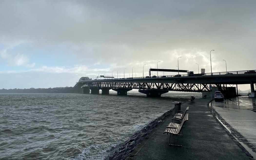 The Auckland Harbour Bridge after reopening on 29 September.