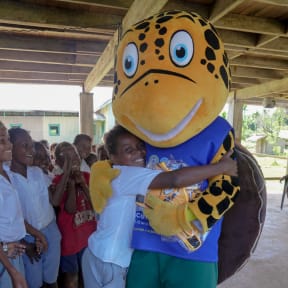 The Solomon Islands 2023 Pacific Games mascot Solo on tour around the country