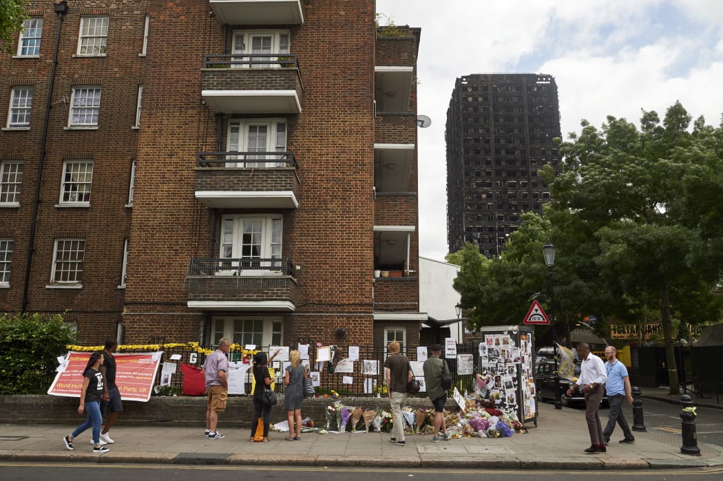 The charred outer walls of Grenfell Tower in north Kensington.