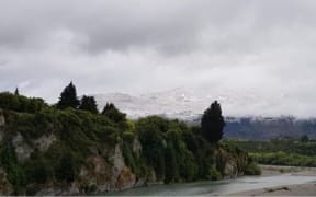 Snow on Coronet Peak this morning.