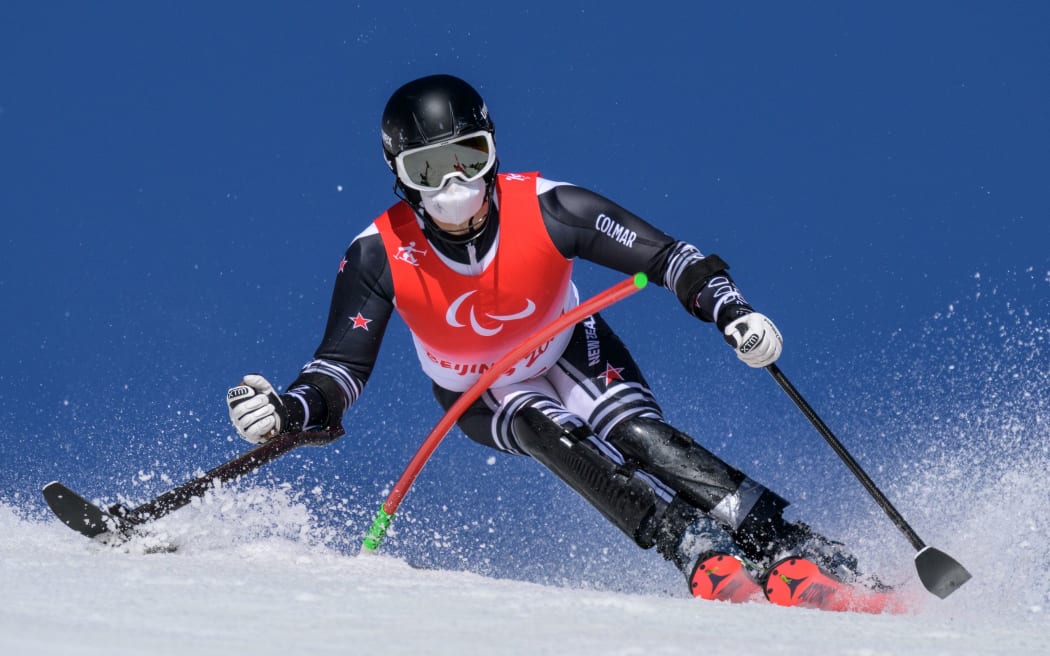 Adam Hall NZL competes at Winter Paralympics, 2022.