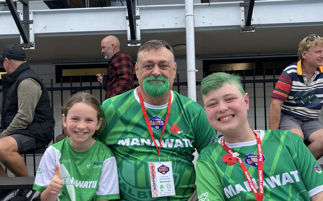 Halberg Games 2024: Lara Johnson (left) Steve Clark (centre) Jakob Openshaw-Clark (right)