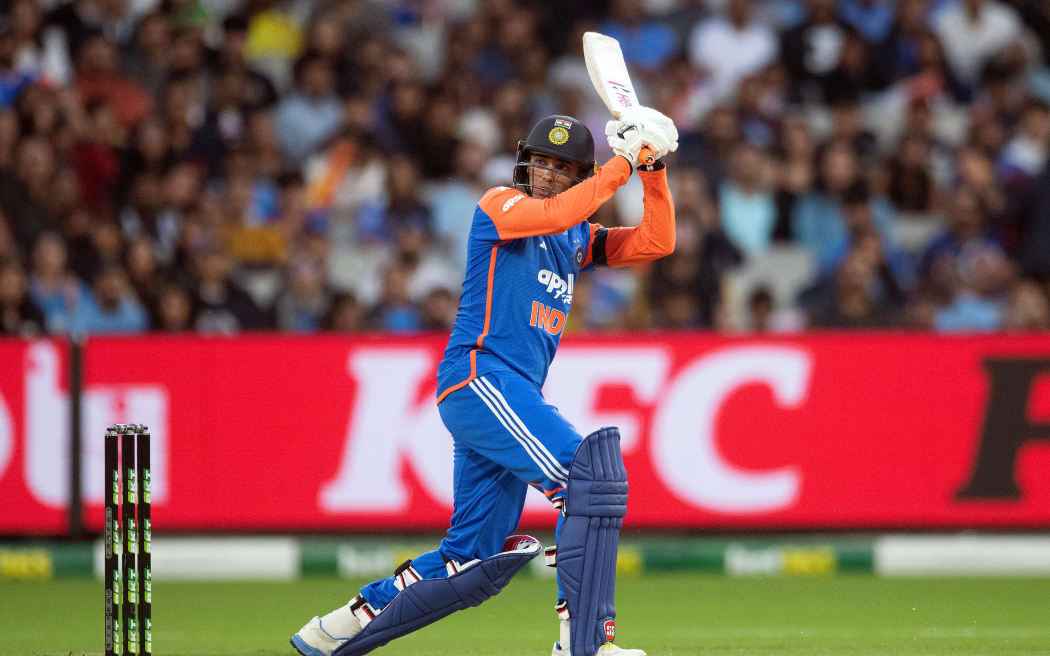 India's Abhishek Sharma in action