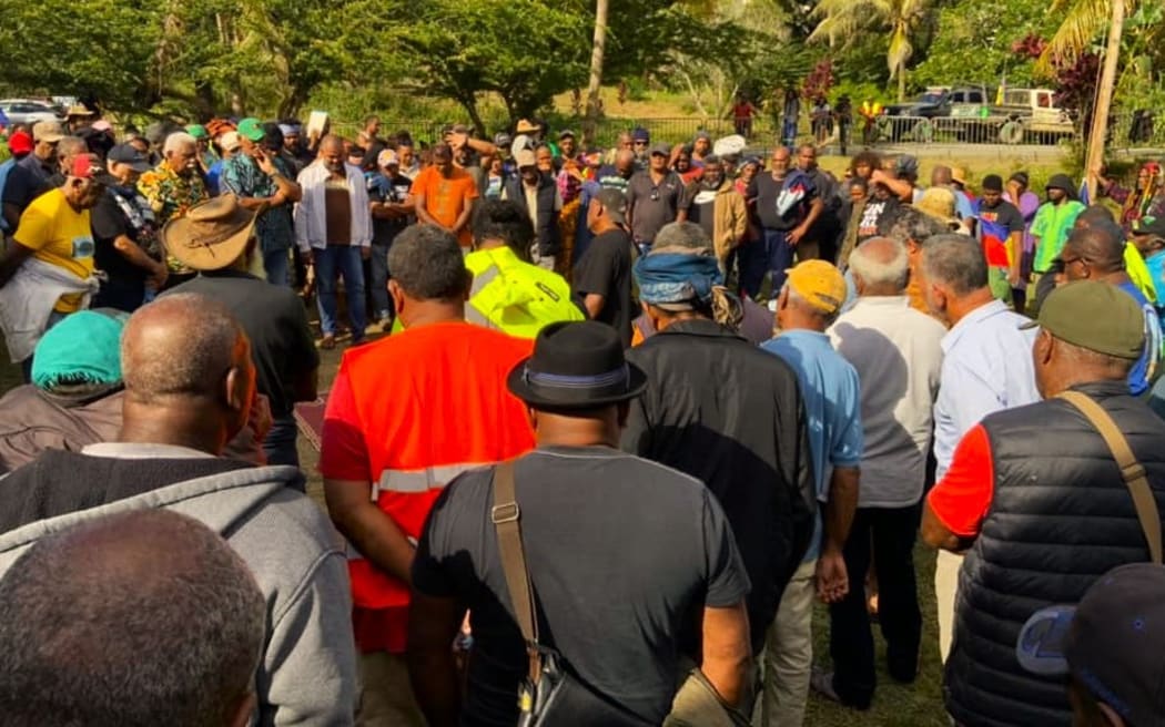 FLNKS leaders meeting at Netchaot village in Koné on Saturday 15 June 2024 - Photo Facebook Wali Wahetra