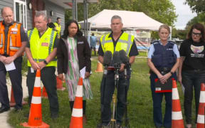 Hawke's Bay Civil Defence controller Ian Macdonald, Hastings Mayor Sandra Hazlehurst, Napier Mayor Kirsten Wise, police eastern district commander Jeanette Park, FENZ acting district manager Glen Vercoe, St John operations manager Brendon Hutchinson, and Hawke's Bay Regional Council chair Hinewai Ormsby.
