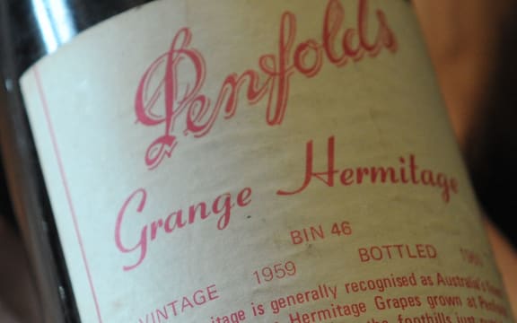 A bottle of Penfolds Grange 1959 at Wine House in Melbourne.