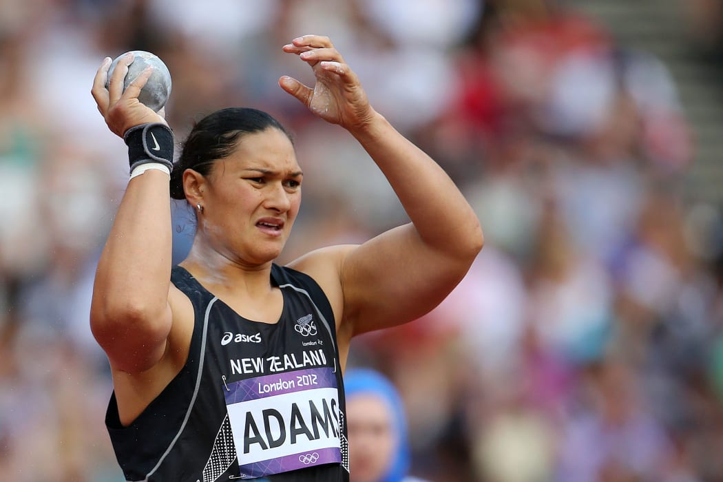 Val Adams competes at the London Olympics 2012.