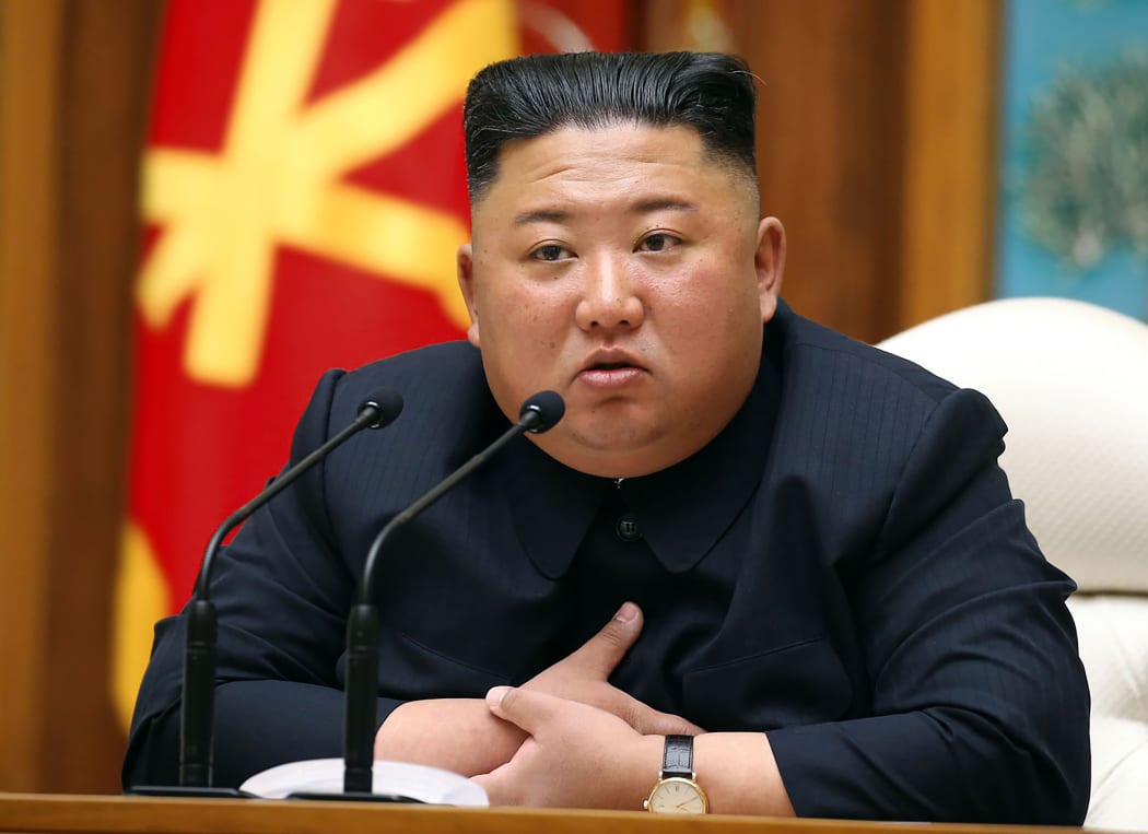 Kim Jong Un speaks during a meeting of the Political Bureau of the Central Committee of the Workers' Party of Korea on 11 April.