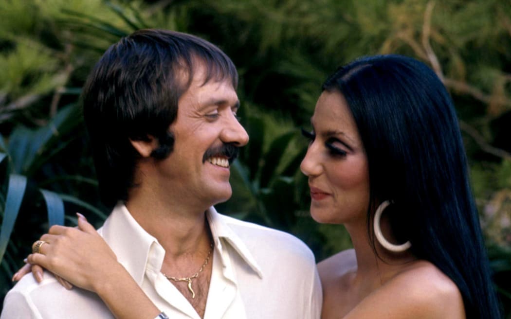 Cher and Sonny Bono pose for a promotional photo for 'The Sonny and Cher Show' in 1970.