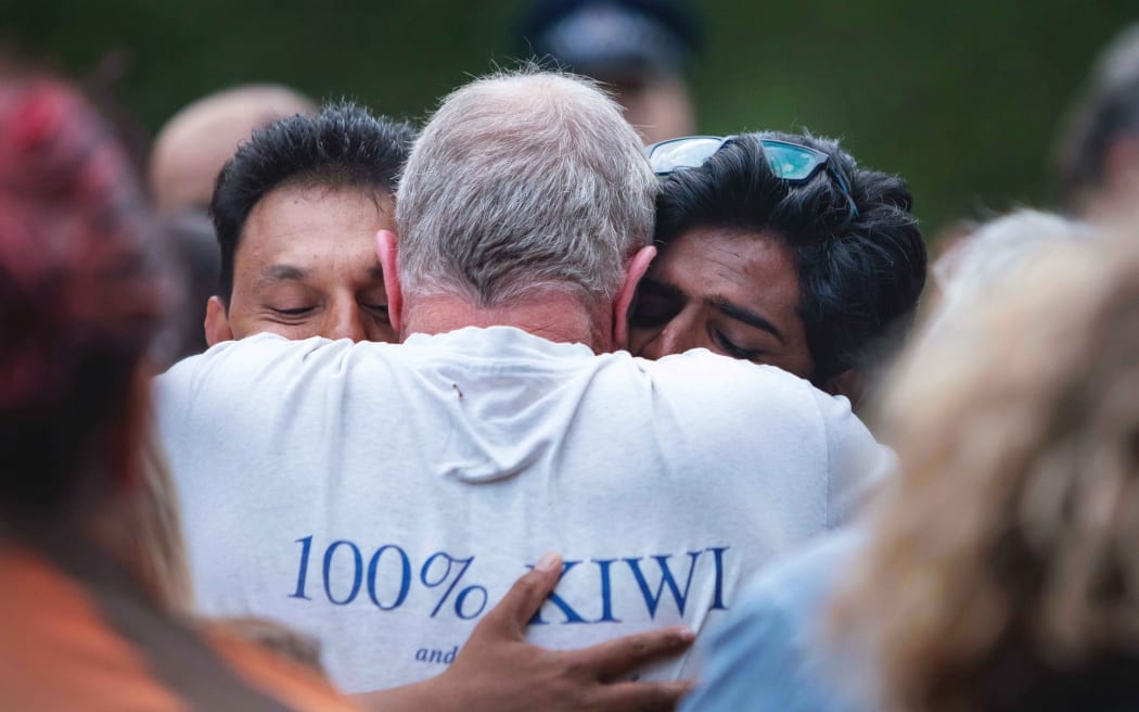 Local members of the Muslim community supported by many attending Blenheim's vigil.