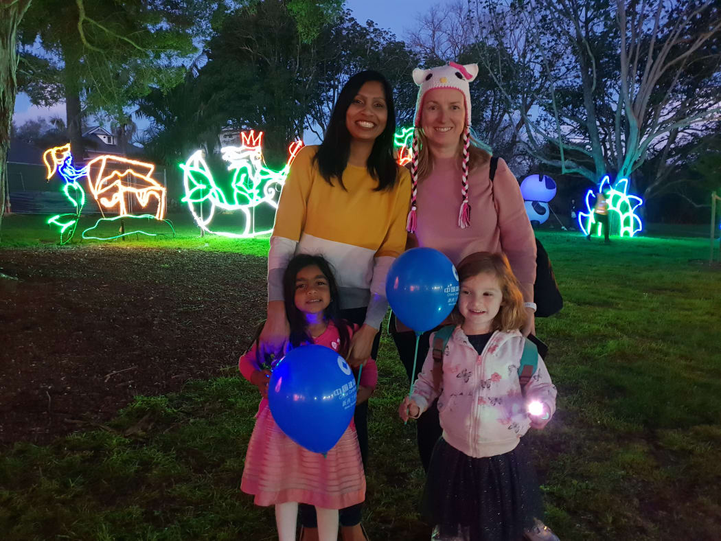 Abbie Gunning, daughter Cate and friends at the moon festival.