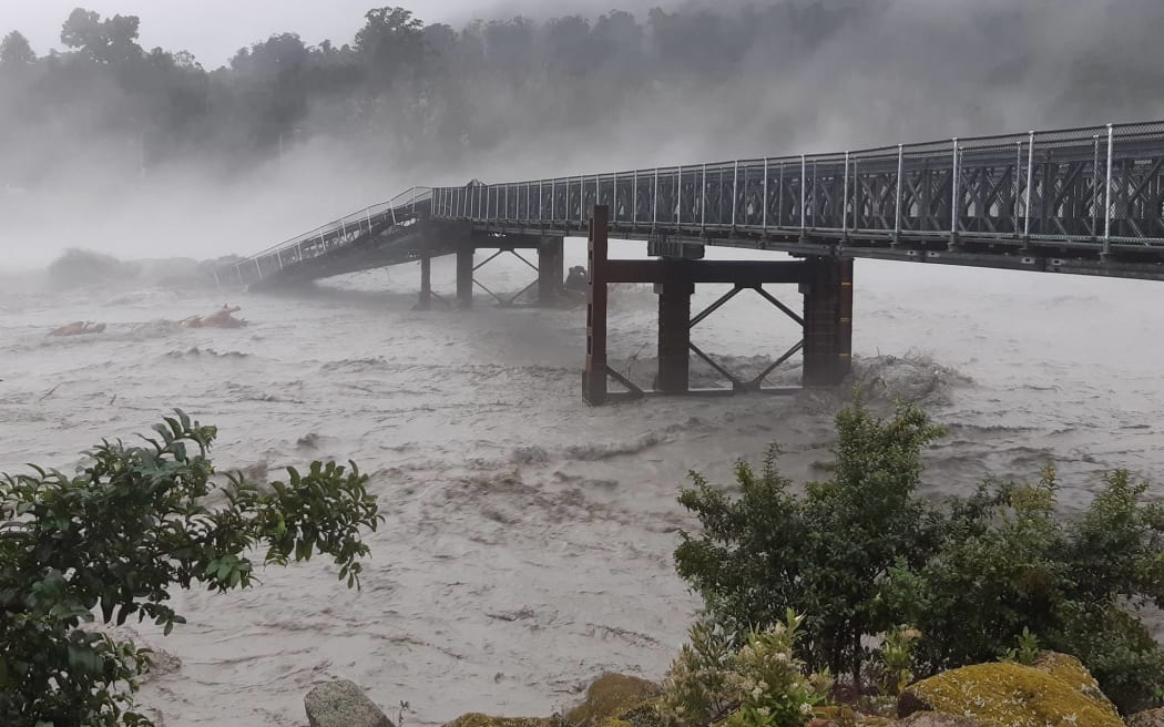 The 2019 destruction of State Highway 6 bridge over the Waiho (Waiau) River was partly due to gravel build-up on the bed of the glacial-fed river, impacted by increasing high intensity rainfall and thawing effects on the river's upper catchment.