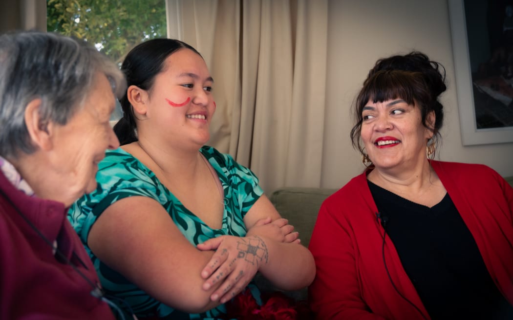 Tusiata Avia with her daughter Sepela and mother.