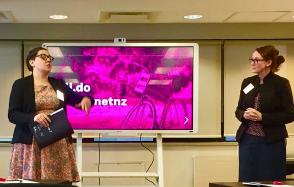 Internet NZ policy advisor Nicola Brown launching the report 'To Block Or Not To Block' this week.