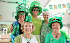 Helen Howley, back left, has been celebrating St Patrick's Day with the same group of friends for years.