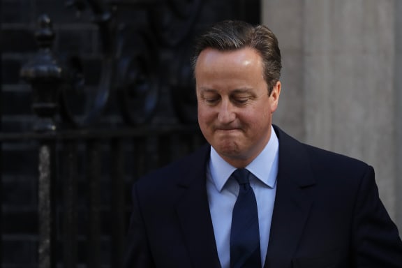 British Prime Minister David Cameron speaks to the press in front of 10 Downing Street in central London on 24 June 2016.