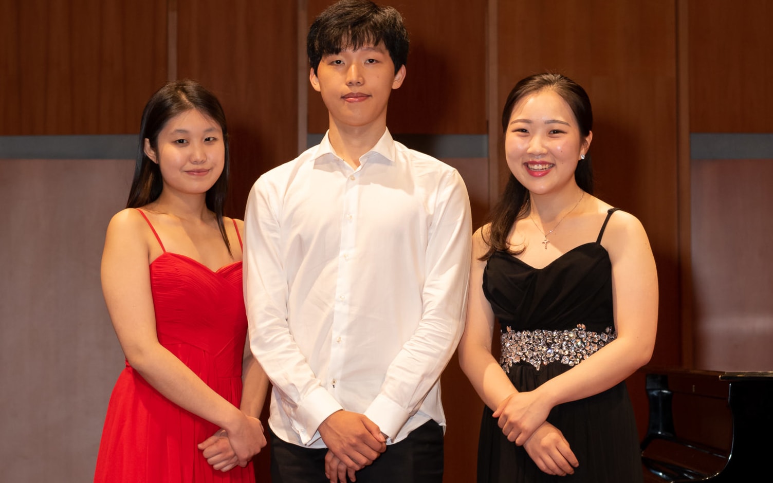 Finalists concerto competition April Ju (Christchurch), Hyein Kim (Auckland) and Catherine Kwak (Auckland)