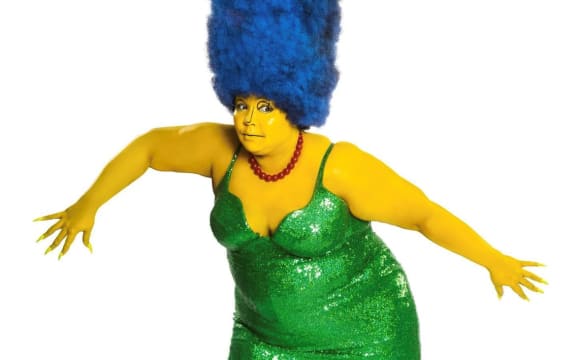 Lizzo in Halloween costume as Marge Simpson