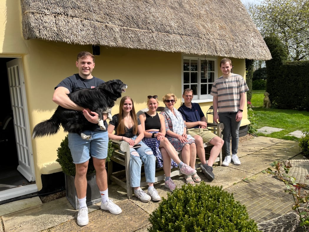 Arielle Griffiths, her husband and 4 'children' and of course Ruff - the most important family member!