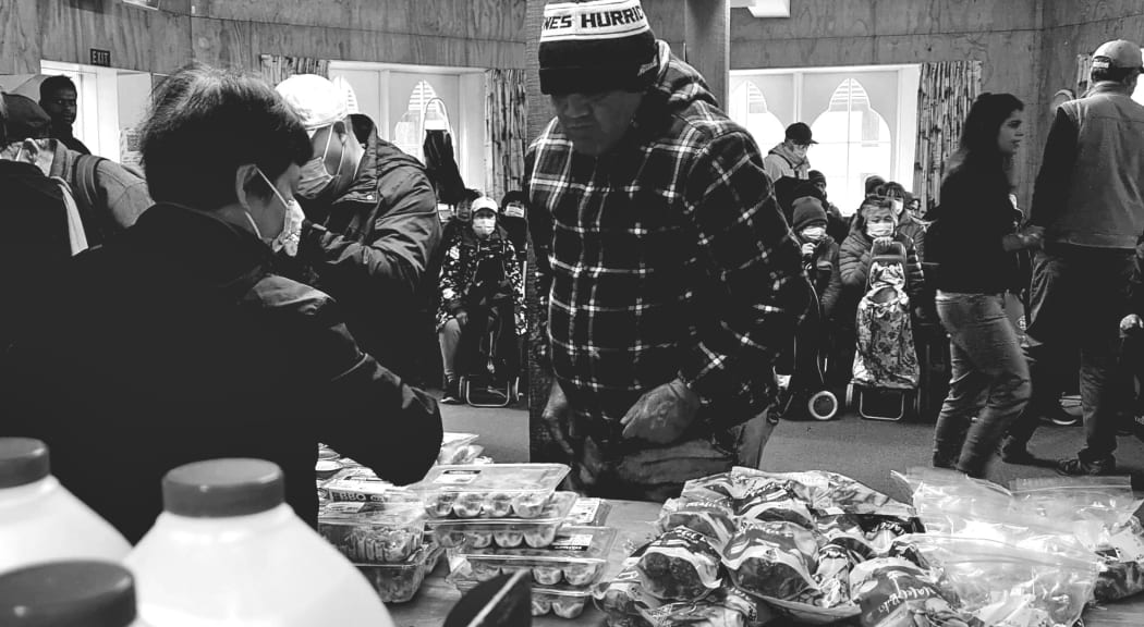 EKTA on Saturday morning's food drive at St Peters Church