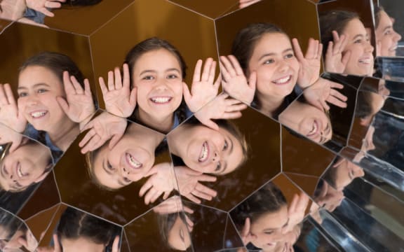 A girl plays in the interactive art studio in Toi Art at Te Papa.