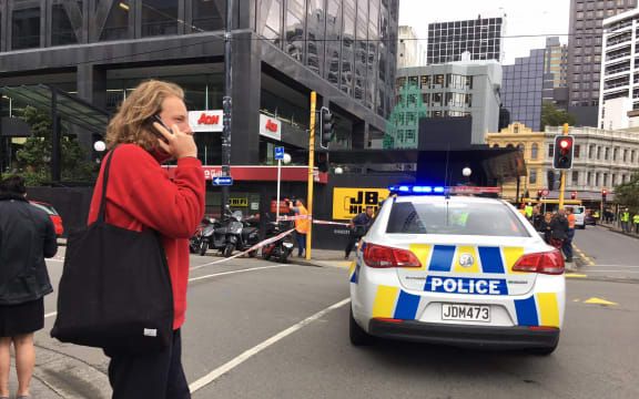 Buildings near the Wellington Central Police Station are being evacuated after a suspicious item was left in the foyer.