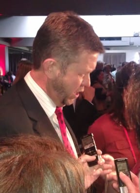 David Cunliffe talking to reporters after David Shearer's leader's speech.