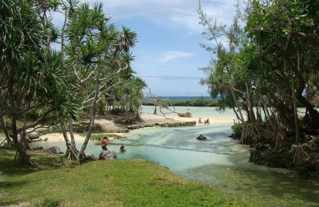 Vanuatu lagoon, looking out to sea.
