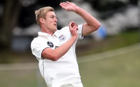 Auckland Aces' Kyle Jamieson in action during the Day 2 of the Plunket Shield game between Wellington Firebirds vs Auckland Aces, Basin Reserve, Wellington, Saturday 09th November 2019. Copyright Photo: Raghavan Venugopal / Â© www.Photosport.nz 2019