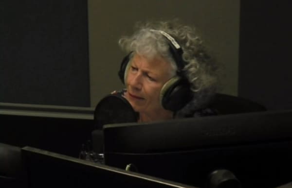 Kim Hill in the RNZ studio during her final Saturday Morning show, on 25 November, 2023.