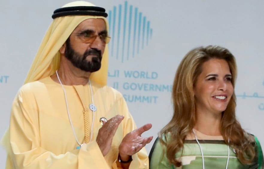 File photo of Sheikh Mohammed bin Rashid al-Maktoum, Vice President and Prime Minister of the United Arab Emirates and ruler of Dubai, and his wife Princess Haya bint al-Hussein in 2018.