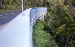 Much of the work repairing a road underslip like this one outside Titirangi isn't easily visible, but massive anchors, nails and concrete are all used in repairs.
