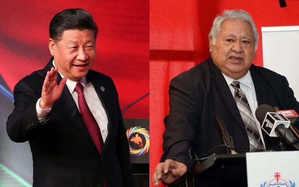 Xi Jinping and Tuilaepa Sa'ilele Malielegaoi.
